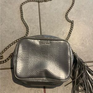 Victoria Secrets silver crossbody with chain